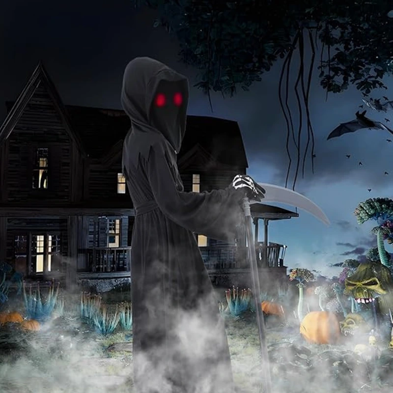 Concurso de cosplay de Halloween para crianças fantasia de Grim Reaper