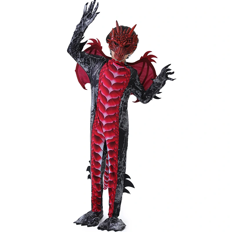 Fantasia de dragão infantil durável de doces ou travessuras de Halloween