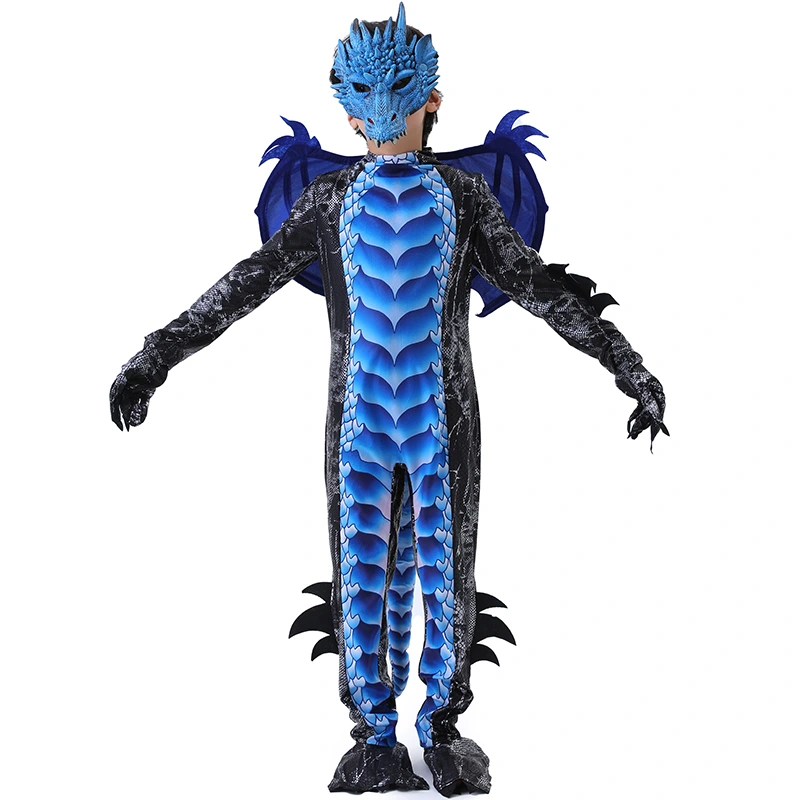 Conjunto completo de fantasia de dragão infantil de aventura mítica